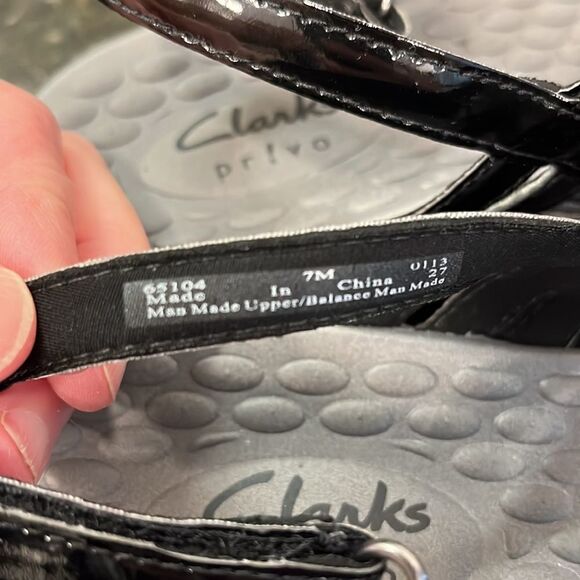 CLARKS Privo Black Sandals with Velcro Straps Size 7 - Picture 6 of 7